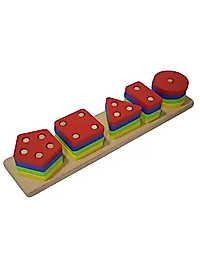 Eğitici Ahşap Geometrik Şekilli Montessori Bul Tak (21'parça) Kokusuz, Sağlıklı, Boyası Çıkmaz