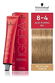 İGORA ROYAL SAÇ BOYASI 60 ML. (8-4 AÇIK KUMRAL BEJ)