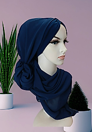 Lacivert bone şal