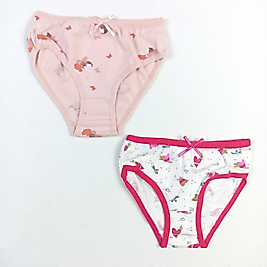 Karışık Desenli  Emprime Kız Külot / 2'li Set