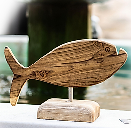 Kişiye Özel Lazer Baskılı Ahşap Balık Dekor