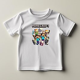 Minecraft Baskılı Normal Kalıp  Çocuk Tişört
