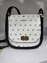 ARMİNE ÇANTA 139 BEYAZ BASKILI