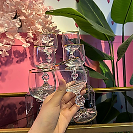 6 lı Gold yaldızlı kristal kadeh