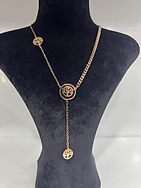 Rosegold hayat ağacı model çelik kolye