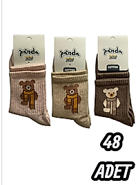 Kadın Panda Kolej Patik Çorap 48 Adet
