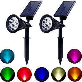 Solar Enerjili Kazıklı Bahçe Armatürü RGB Işıklı (20x15cm)