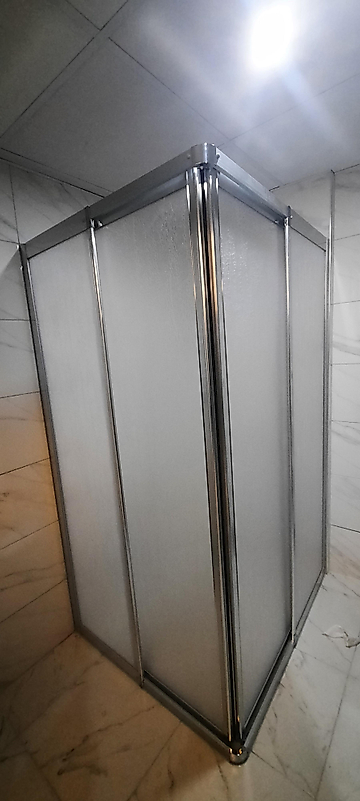 80cm x 90cm Parlak Profil Köşeden Girişli Mika Duşakabin