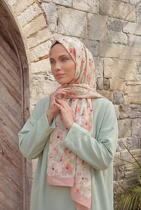 ALFA SİLK ŞAL PASTEL ÇİÇEK DESEN-2