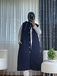 Kapitone yelek lacivert