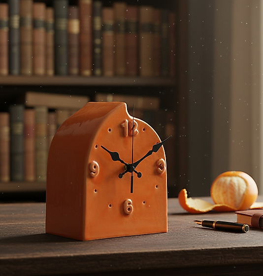 Turuncu Büyük Masa Saati MS023