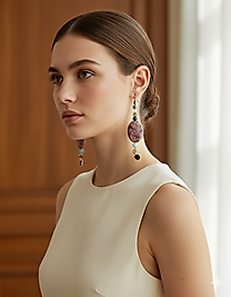 Taşlı Doğaltaş Küpe