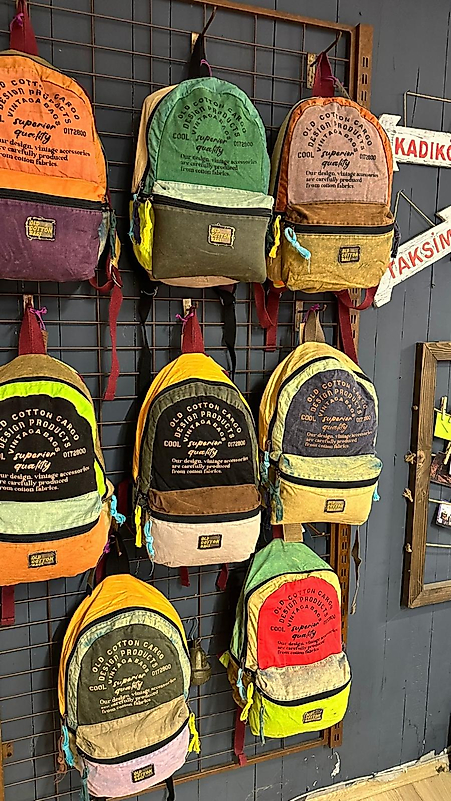 Old Cotton Cargo  new Pathcwork Çok Bölmeli Günlük Sırt Çantası