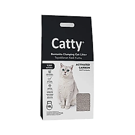 Catty Aktif Karbonlu Kokusuz Parfümsüz Ince Taneli Topaklaşan Bentonit Kedi Kumu (10 L)