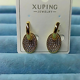 Xuping 14K Şık Modern Taşlı Küpe