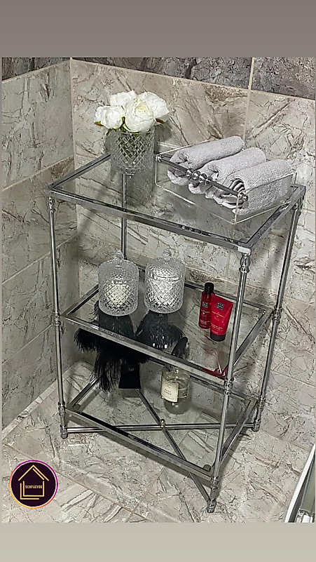 PARLAK KROM TORNALI ÜNİTE ŞEFFAF CAM