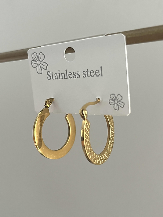 Çelik Tırtıklı Halka Küpe