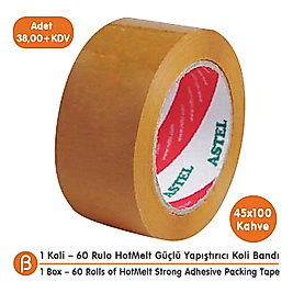 Astel 1 KOLİ (60 ADET) 45x100 Kahve (Taba) HotMelt Koli Bandı