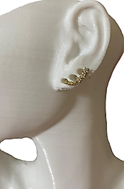 7 ÇİÇEK TAŞLI GOLD TRAGUS HELİX PEARSİNG KIKIRDAK KÜPE ÇELİK