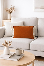 Püsküllü Kırlent Kılıfı Tarçın