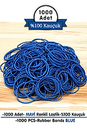 PackMai Mavi Paket Lastiği 1000 Adet - 200 gr, 6 cm Genişlik, 1,2 cm Kalınlık, 30 cm Esneme - %100 Kauçuk