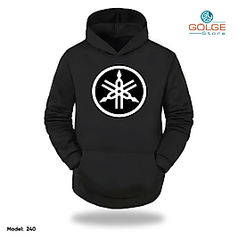 Motorcu Model Slimfit Kapüşönlu Hoodie Erkek kadın Sweatshirt