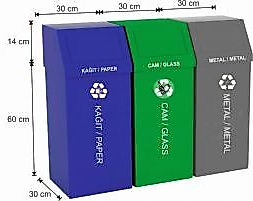 Geri Dönüşüm Kovası Boyalı 3'lü 162 LT ( KDV DAHİL )