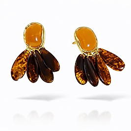 Kahverengi Sallamalı Küpe