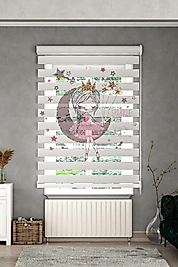 Minibabyrooms Ayda Oturan Kız Temalı Çocuk Odası Zebra Perde