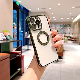 iPhone 14 Pro Lens Korumalı Telefon Kılıfı Yeşil