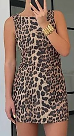 Leopar Desenli Elbise