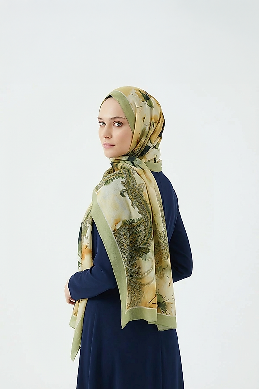 FLOOR İPEK ŞAL İTALYAN DİKİŞİ DESEN-1 (Yeni)