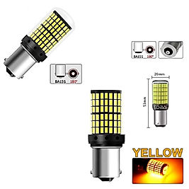 .QUALITY. ( 2 X ADET ) 1 TAKIM LED 93 21W SİNYAL AMPUL 12V 144 LED YELLOW (21W 93 AMPUL 144 LED)