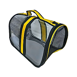 Bacco Milano Sarı Şeritli Şeffaf Taşıma Çantası (41 x 28 x 28 cm)