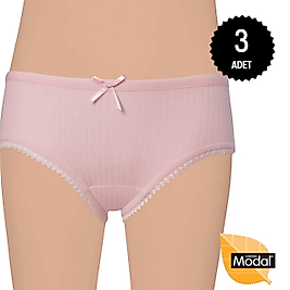 7017 Kız Çocuk Modal Elastan Slip Külot Karışık 3 lü Paket