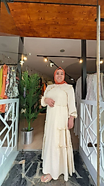 MİSS İNDİGO TESETTÜR ELBİSE- SARI
