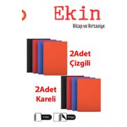 Defter 4'lü Spiralli Plastik Kapak A4 Ebat 72 Yaprak 1.Hamur Defter