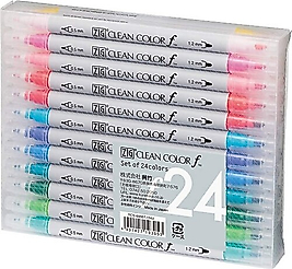 Zig Clean Color F TCS-6000T Çift Uçlu Marker Set 24 LÜ