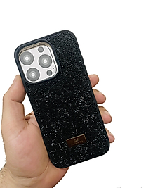 İphone 16 Pro Taşlı Telefon Kılıfı Siyah