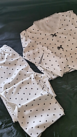 Siyah Kalpli Croplu Beyaz Pijama Takımı