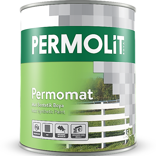 PERMOMAT MAT SENTETİK BOYA BEYAZ 1 L.
