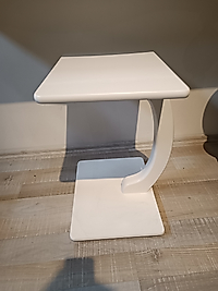 MERCAN MOBİLYA TEKERLEKLİ BEYAZ LACE DİKDÖRTGEN C SEHPA