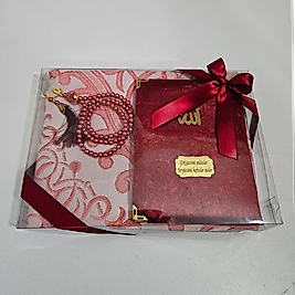 Kırmızı Seccadeli Kadife Set