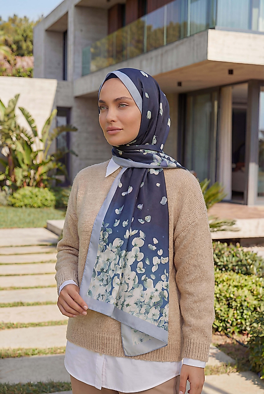 ALFA SİLK ŞAL PASTEL ÇİÇEK DESEN-1