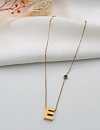 Jade'm Gold Çelik E Harfli Kolye