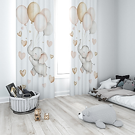 Minibabyrooms Fil ve Balonlar Temalı Fon Perde