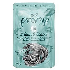 Pramy Skin & Coat Jöle İçinde Karidesli, Deniz Taraklı Ve Ton Balıklı Yetişkin Kedi Mama