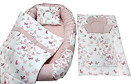 Berababy Babynest Alt Açma Minderli Pudra Kelebek Model Bebek Yuvası