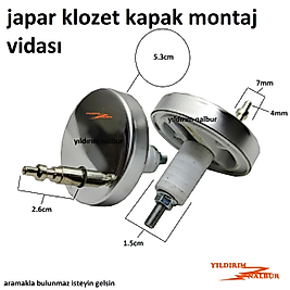 JAPAR KLOZET KAPAK MONTAJ VİDASI İNCE UÇLU AMATİSÖRLÜ KAPAK VİDASI BAĞLAMA