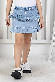 YSM KİDS %100 PAMUK KOT ŞORT ETEK